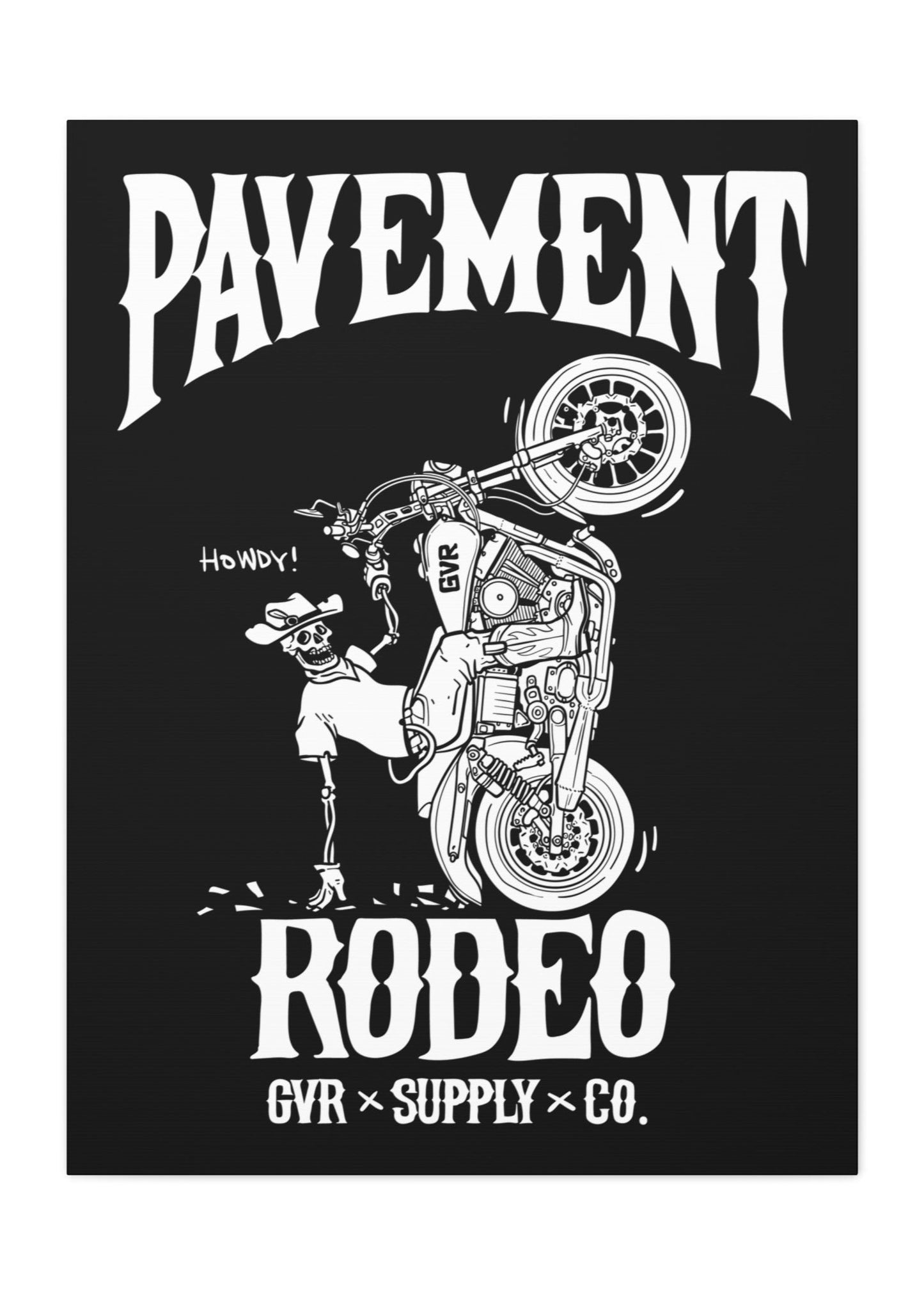 Pavement Rodeo B/W Canvas